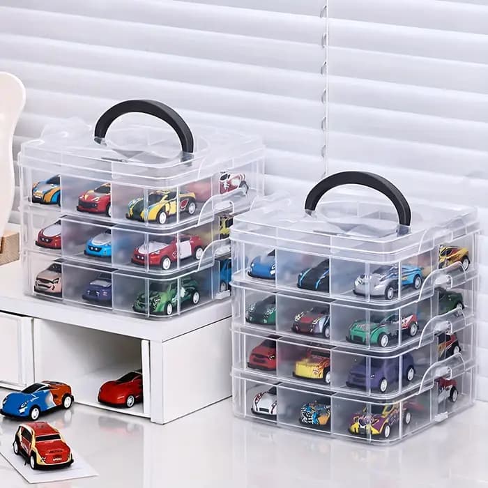 1 boîte de rangement transparente et minimaliste pour jouets