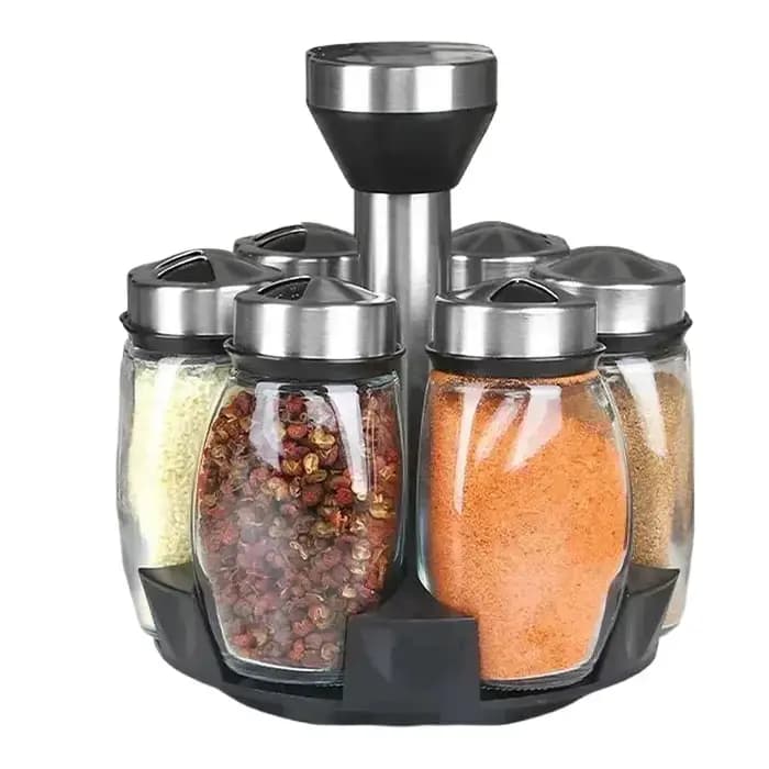 Organisateur de comptoir rotatif pour épices, tour de rangement tournante pour épices avec 6/12 boca