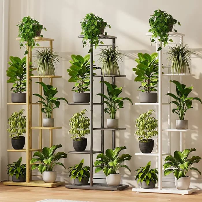 Support à plantes sur 8 niveaux avec roulettes verrouillables