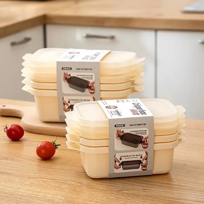 Ensemble de 3 pièces, boîte de conservation des aliments en plastique réutilisable avec couvercle