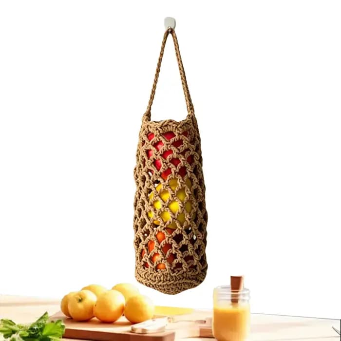 Panier de rangement mural en osier tressé pour légumes