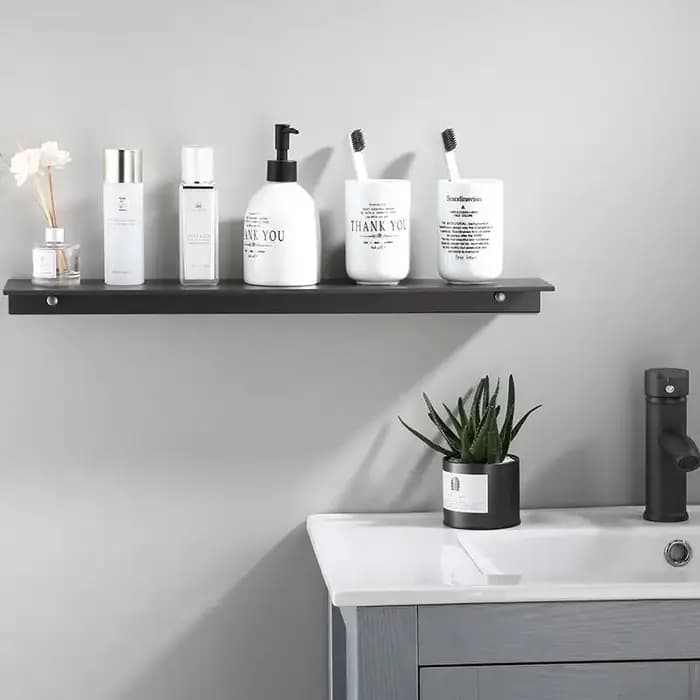 Étagères flottantes rectangulaires en miroir gris