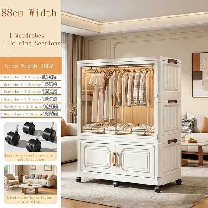 Armoire pour enfants, armoire de chambre à coucher, armoire pour bébé, armoire de rangement pour vêtements, armoire en plastique pliable simple, vente directe