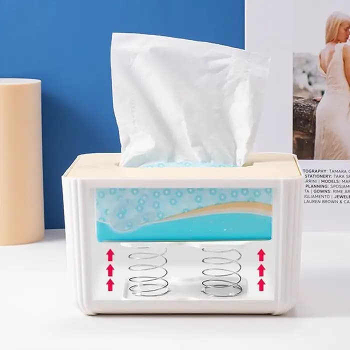 Distributeur de mouchoirs automatique à ressort pour bureau