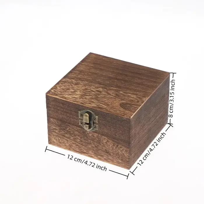 Boîte de rangement carrée à charnières pour bijoux et artisanat