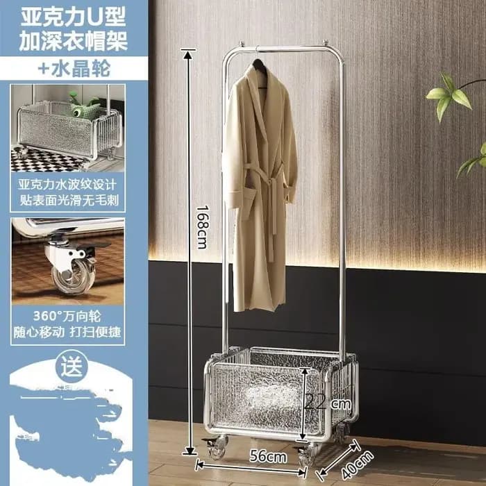 Support de séchage en métal sur pied pour vêtements de chambre à coucher, avec roulettes, pour salon