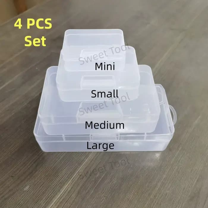 Petite boîte de rangement rectangulaire en plastique transparent