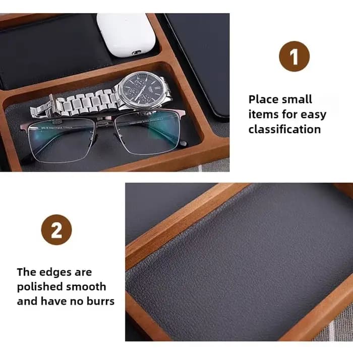 Boîte de rangement de bureau en bois avec grille