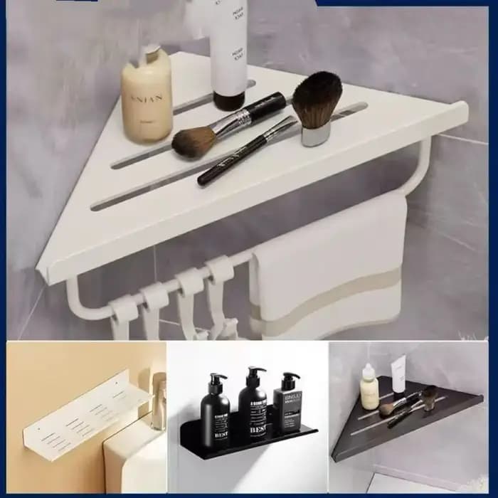 Étagère d'angle triangulaire pour salle de bain