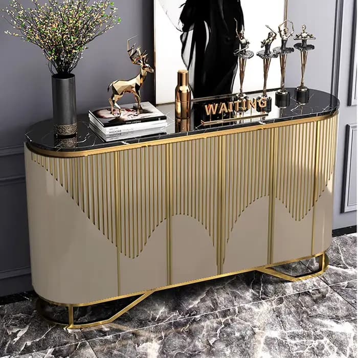 Armoires de salon de luxe étroites or classique français