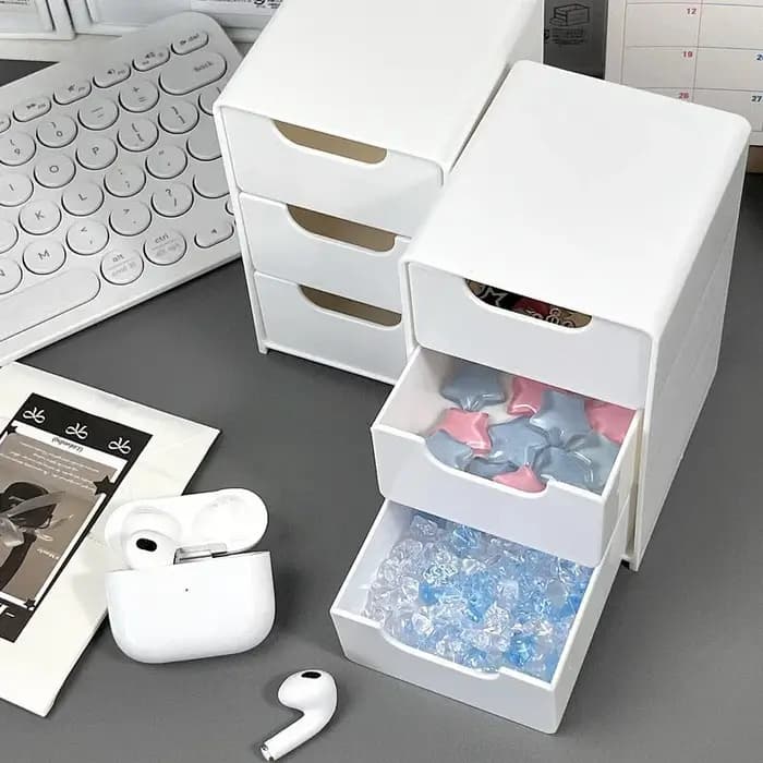 Organisateur de bureau chic à 3 niveaux avec tiroirs – Idéal pour les fournitures
