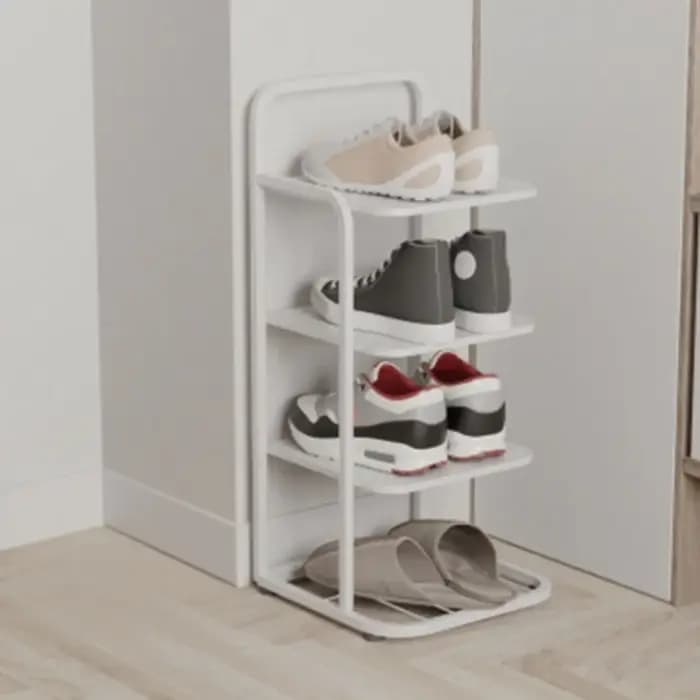 Étagère à chaussures à espace étroit – Organisateur vertical en fer robuste, peu encombrant compact