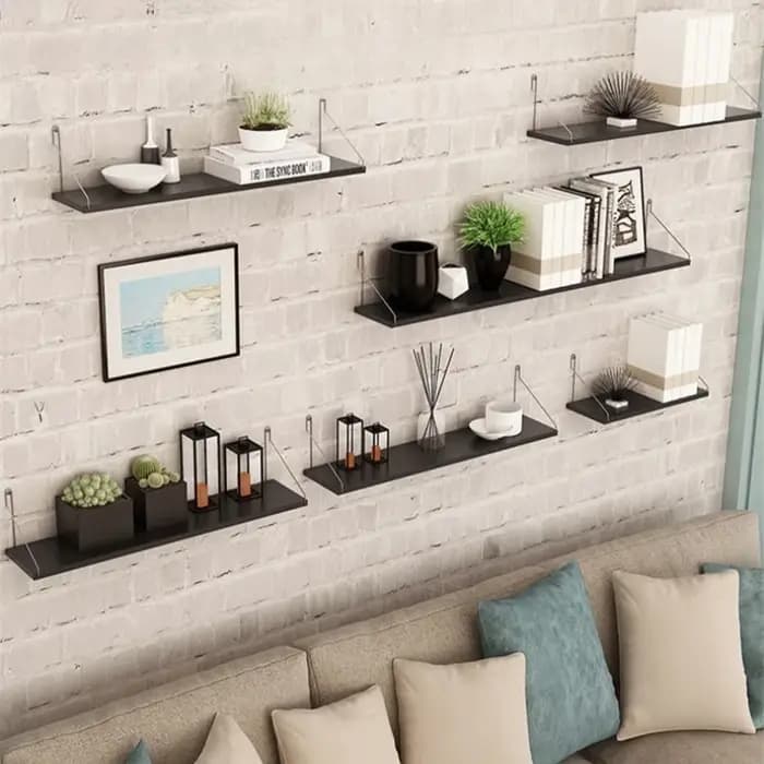 Étagères murales multi-niveaux sans perçage - Racks de rangement flottants pour salon, chambre à coucher, chevet et routeur, organisateur de décodeur