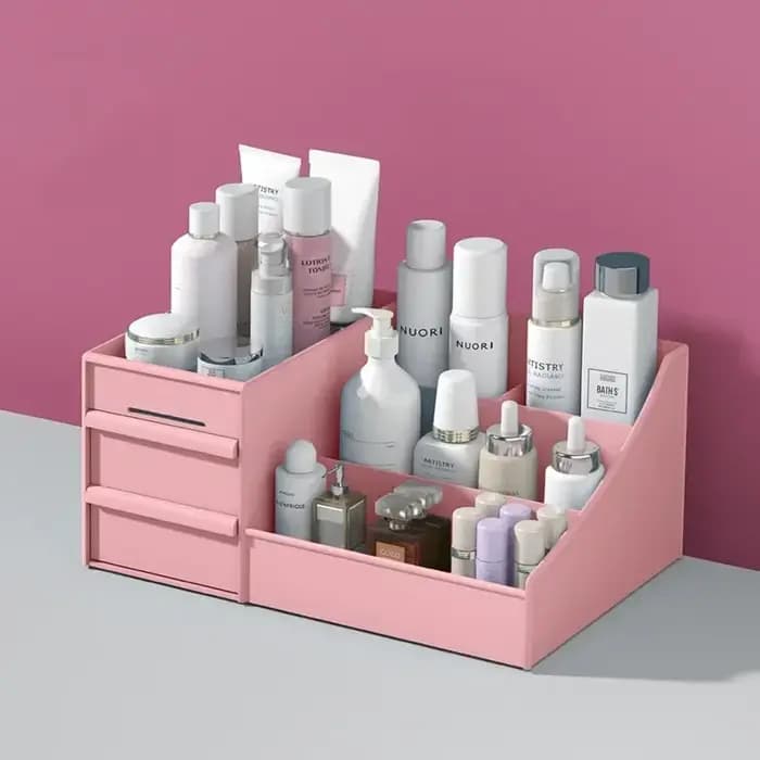Boîte de rangement en plastique pour maquillage, étagère de finition pour dortoir, cosmétiques, soin