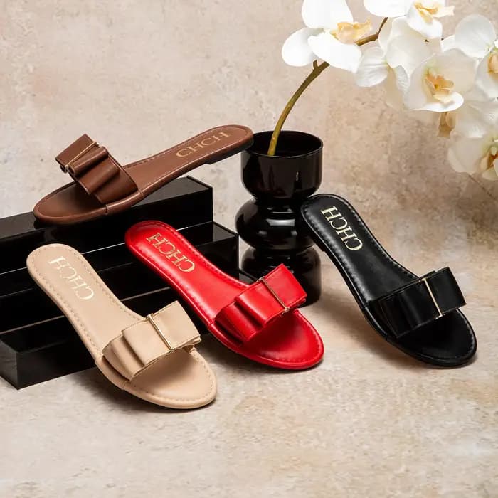 CHCH chaussures plates pour femmes nouvel été nœud pantoufles décontractées noir chaussures pour fem