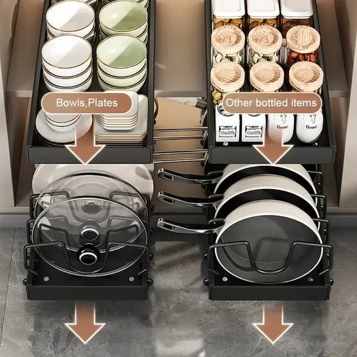 Étagère de rangement coulissante robuste pour cuisine domestique