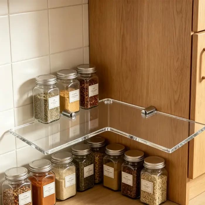 Présentoir en acrylique pour chambre à coucher, salle bains cuisine, présentoir polyvalent 5mm d'épa