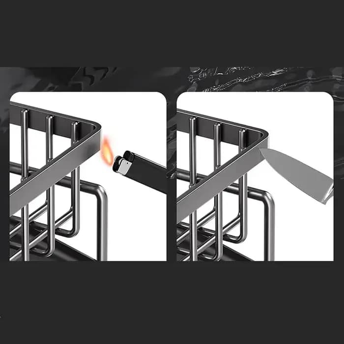 Étagère de rangement pour évier de cuisine en acier inoxydable