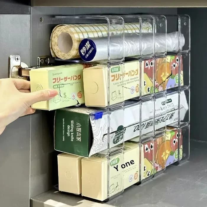 Organisateur de rangement de cuisine de style tiroir en plastique pour épices
