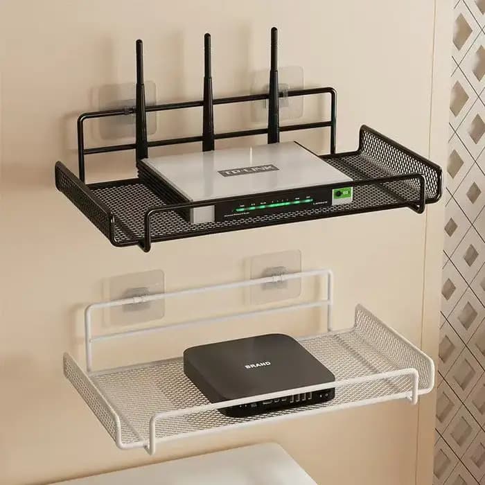 Étagère murale en acier inoxydable pour routeur