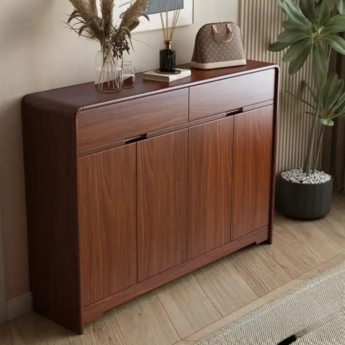 Meuble à chaussures d'angle de luxe en bois