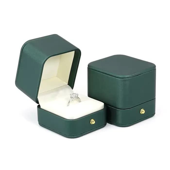 Boîte à matiques de fiançailles en cuir à double fente