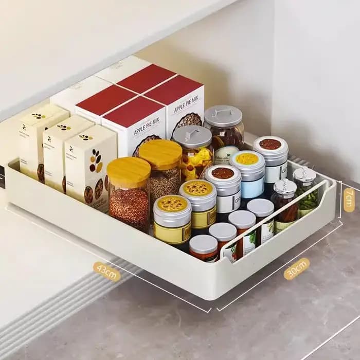 Boîte de rangement de cuisine avec Rail coulissant, armoire extractible, étagère de rangement pour é