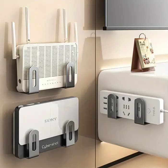 Étagère murale à double couche - adaptée aux routeurs