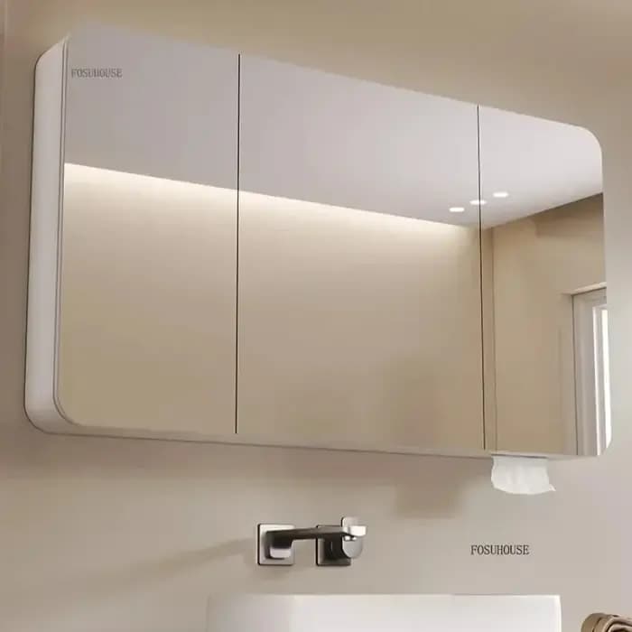 Armoires à miroir de salle de bains intelligentes en forme d'arc
