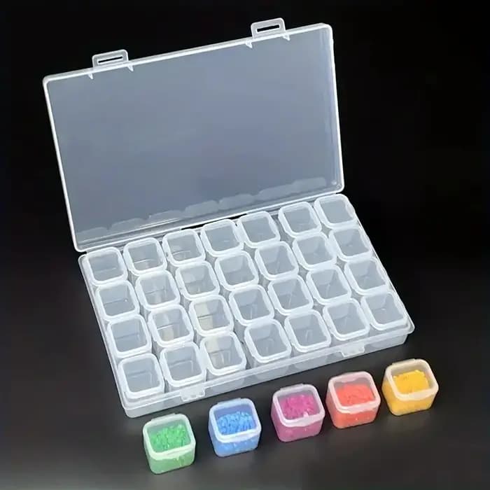 Une boîte de rangement pour la peinture diamant, l'arrangement de perles, l'artisanat et les bijoux,