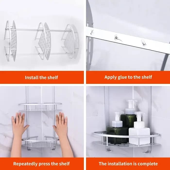 Étagère de douche à 3 niveaux, étagère d'angle murale pour salle de bain, organisateur de produits de toilette, support de rangement pour toilettes et cuisine