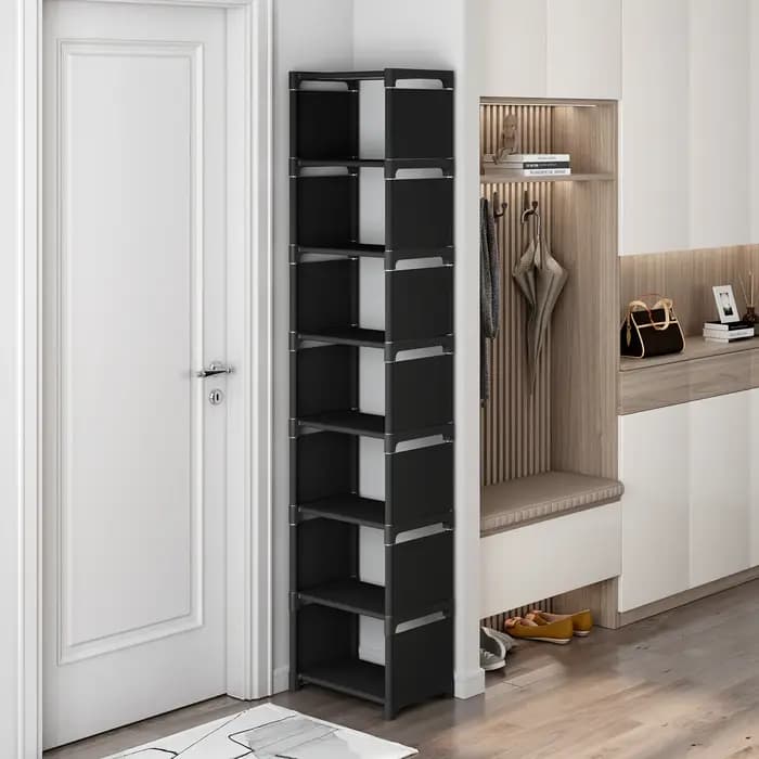 Étagère à chaussures métallique superposable sans outils