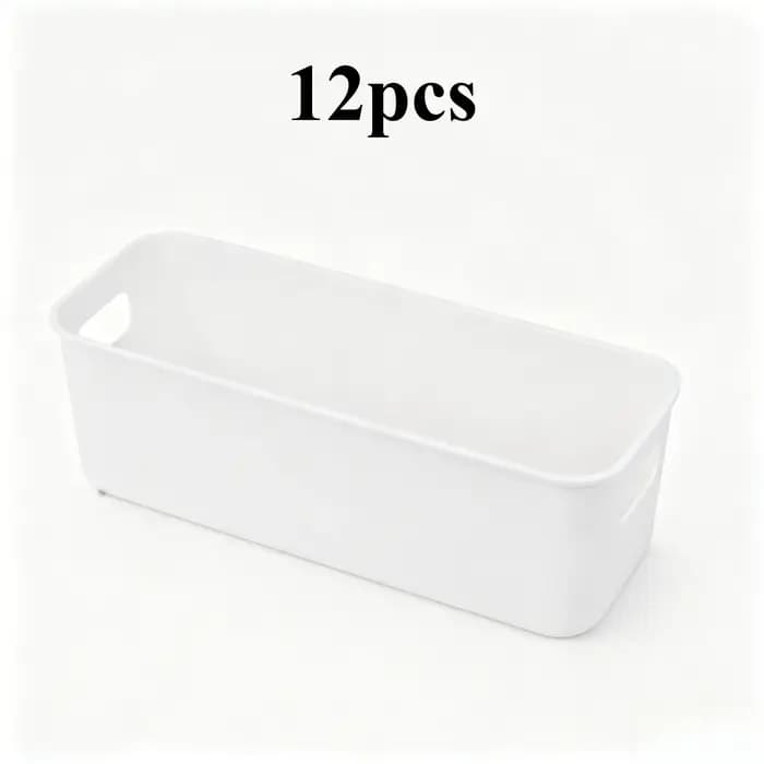 Bacs de rangement blancs empilables pour l'organisation