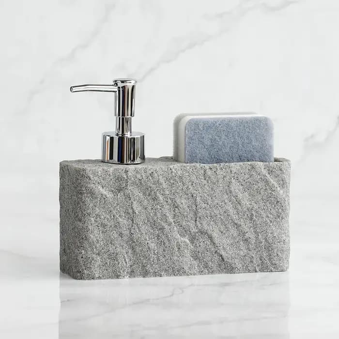 Distributeur de savon avec éponge pour évier de cuisine et salle de bain, distributeur de savon liqu