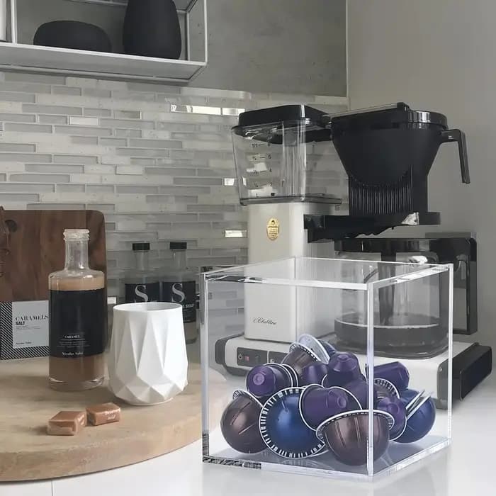 Boîte de rangement de capsules de café en acrylique
