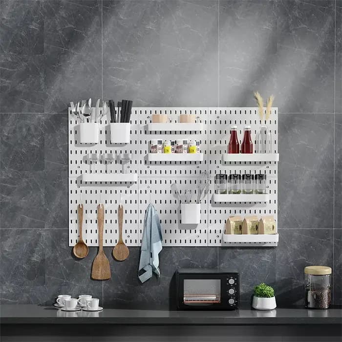 Étagère murale perforée, kit de panneaux perforés DIY, panneau à trous pour panneaux muraux, décoration intérieure, étagère suspendue décorative