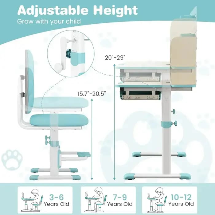 Un ensemble de bureau et de chaises pour enfants