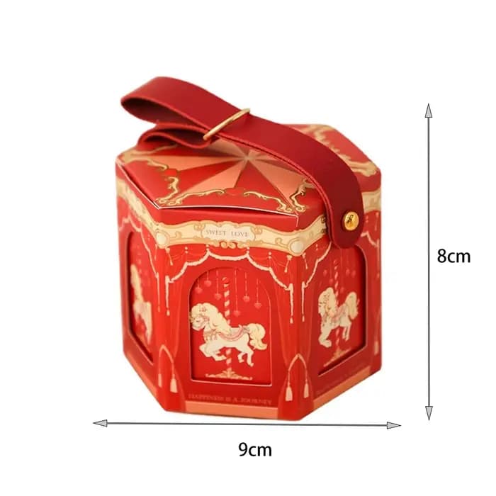 Boîtes à Carrousel Pliables en Carton Or Champagne