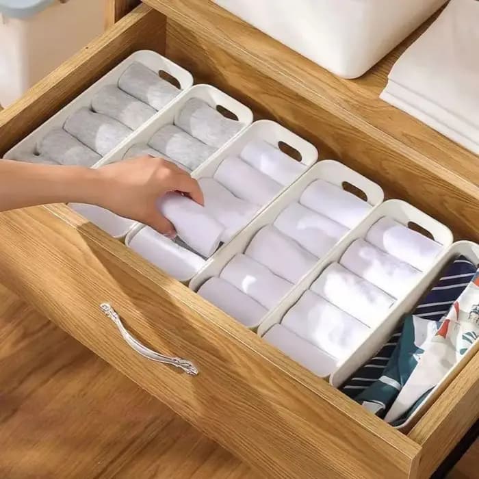 Boîte de rangement multifonctionnelle empilable pour sous-vêtements et chaussettes