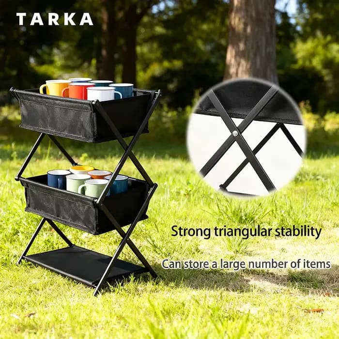 TARKA Camping nouveau support de rangement étagère à trois couches
