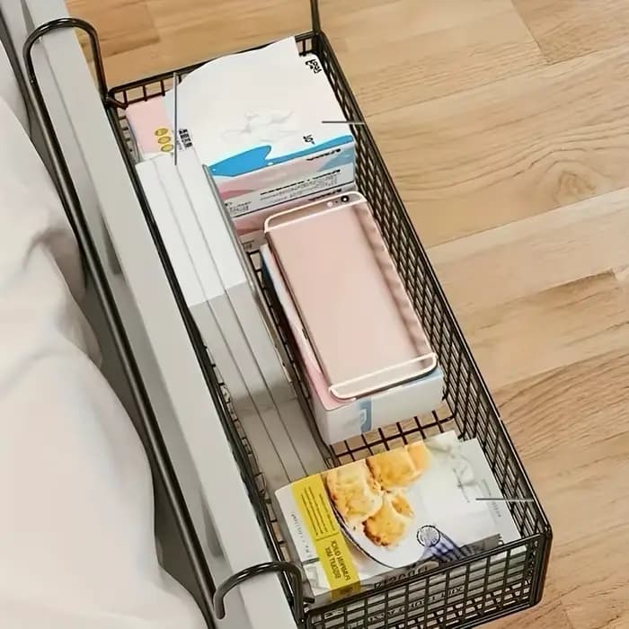 1 pièce de panier de rangement de chevet en fer