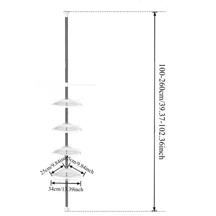 Étagère d'angle de douche télescopique réglable sans perçage pour salle de bain