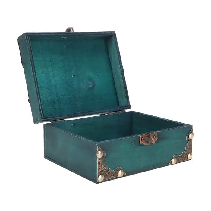 Boîte de rangement à bijoux en bois avec serrure