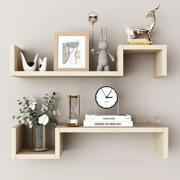 Étagères murales pour salon et chambre, avec des designs de grille simples, librement combinables et créatifs