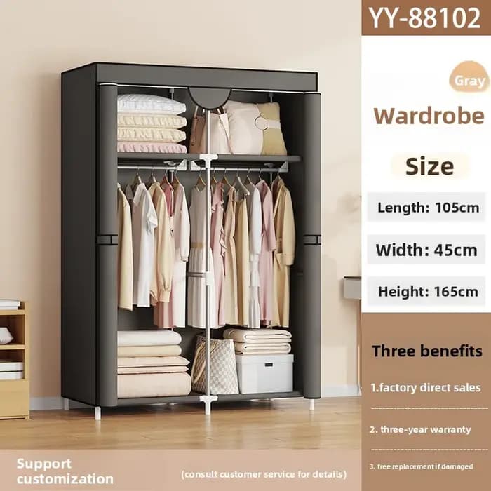 Rangement anti-poussière Chambre à coucher domestique Armoire simple
