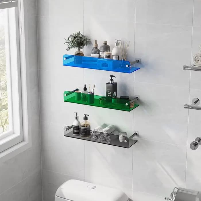 Étagère murale en acrylique pour salle de bain