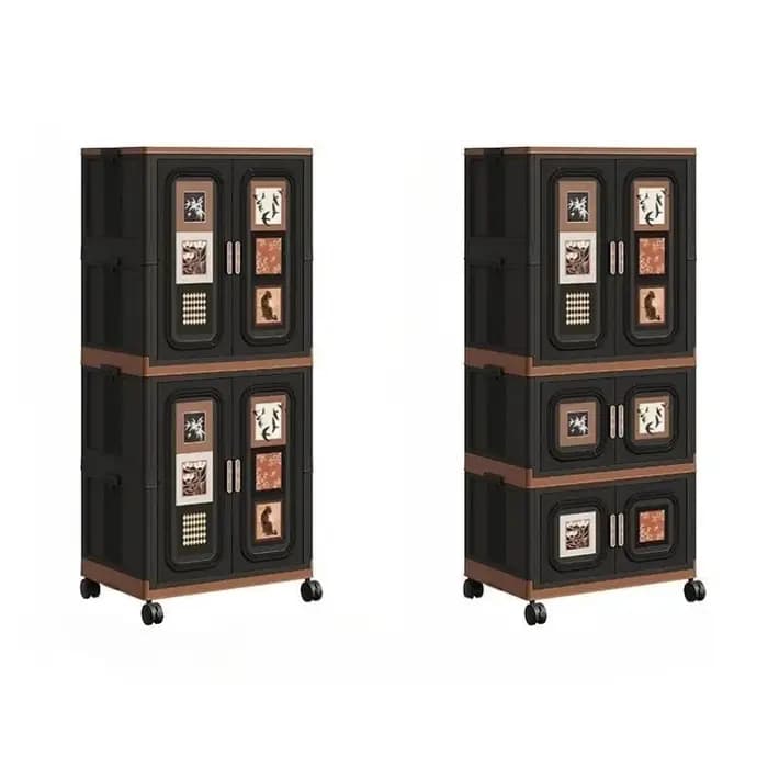 Organisateur noir armoire esthétique jean pliable vêtements