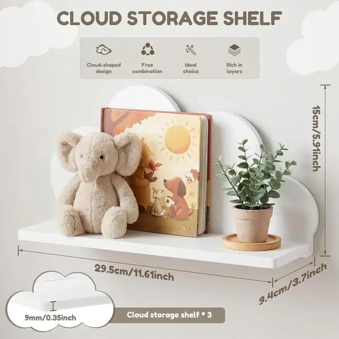Ensemble d'étagères flottantes Cloud