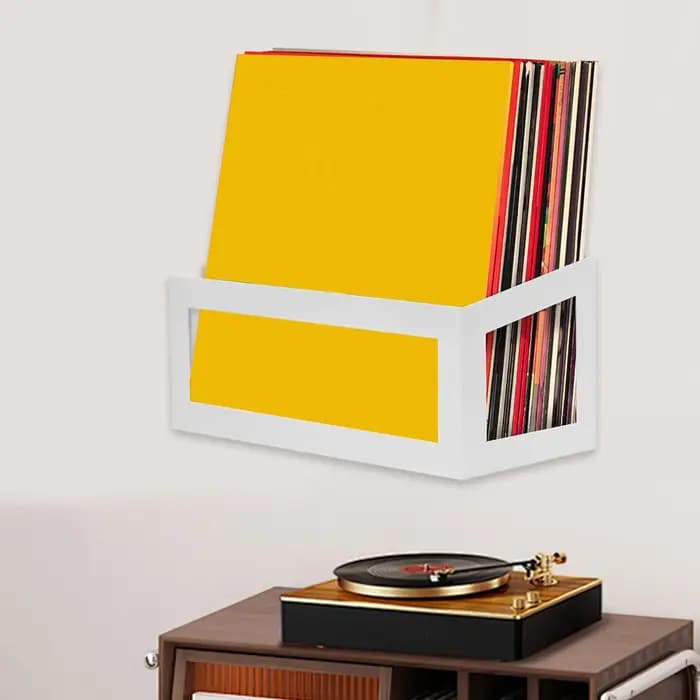 Étagère murale moderne en métal pour disques vinyles et CD