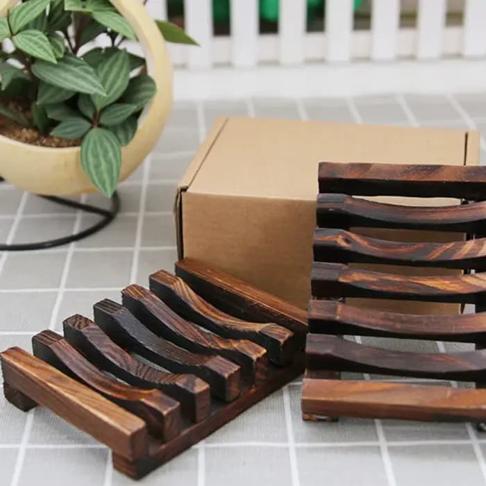 Nouvelle boîte à savon en bois porte-savon de bain